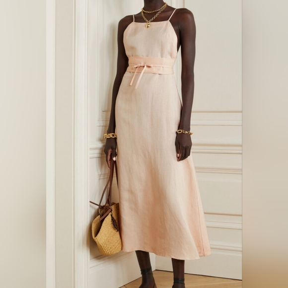 BONDI BORN Pale Orange Midi Dress Size 4 - Picture 1 of 7